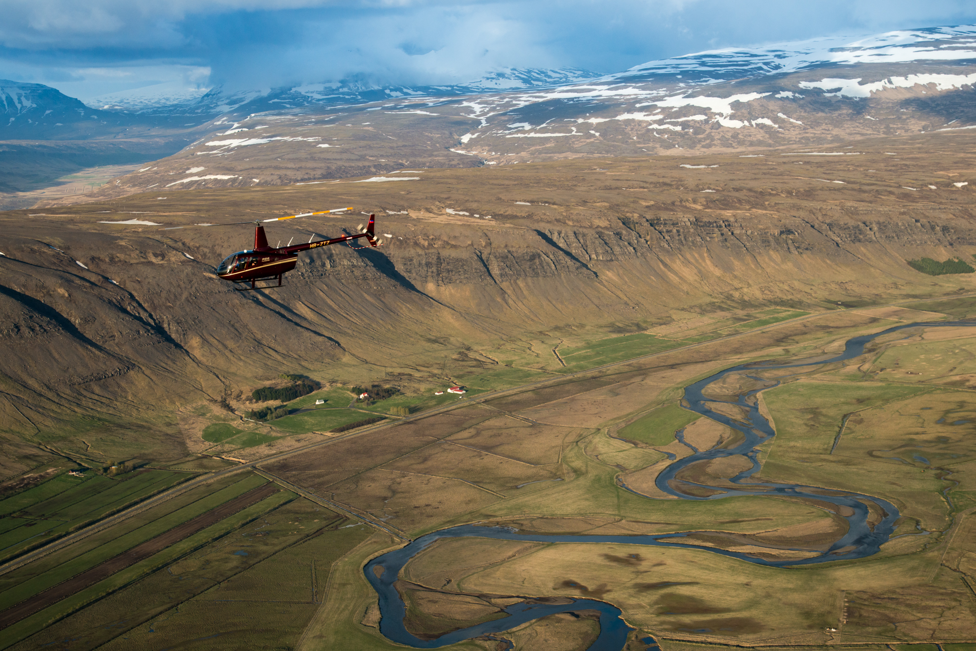 Flying near Reykjavík